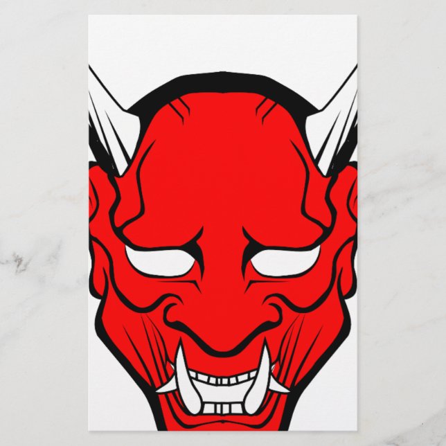 Máscara Vermelha Japonesa Hannya (Frente)