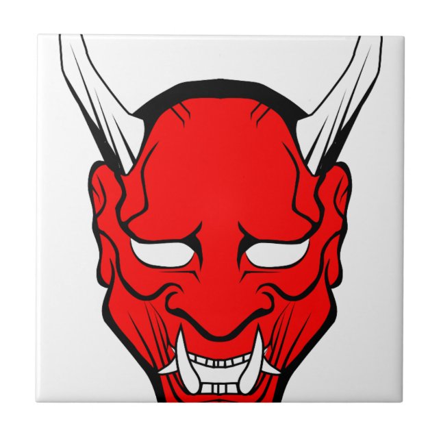 Máscara Vermelha Japonesa Hannya (Frente)