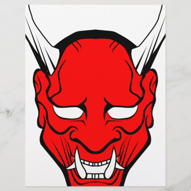 Máscara Vermelha Japonesa Hannya (Frente)