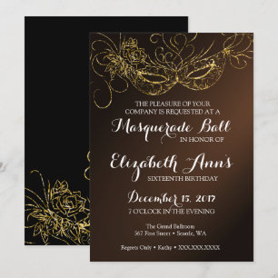Mascarada Ball Convite de festas 5x7