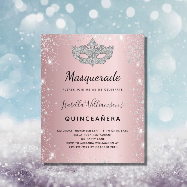 Mascarada cor-de-rosa Quinceanera (Criador carregado)