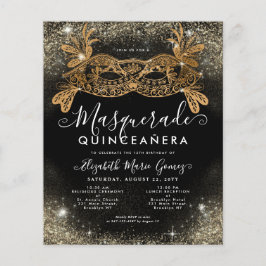 Mascarada de orçamento negro - Glitter Dourado Qui