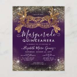 Mascarada de Orçamento Suplente Glitter Dourado Qu