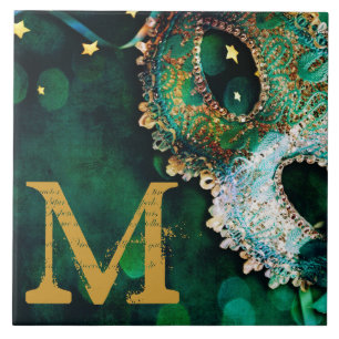 Mascarada Mask Costume Hall Monograma Azulejo