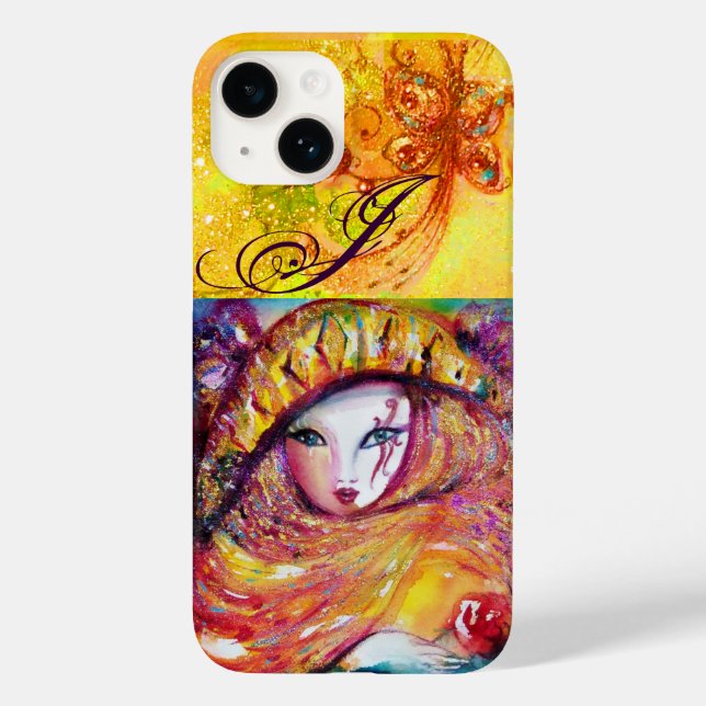 MASCARADA VENETIANO - MÁSCARA EM MONOGRAMA AMARELO (Verso)