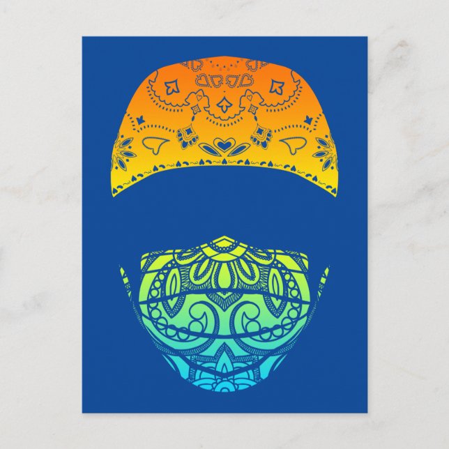 mascarado em cartão postal paisley (Frente)