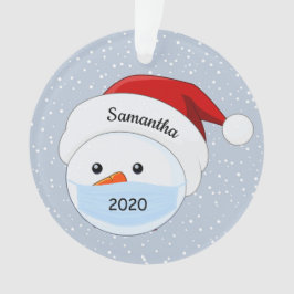 Mascarado Snowman com Ornamento acrílico de Santa