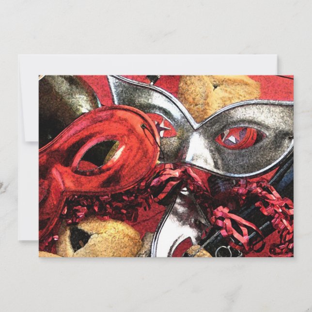 Máscaras de Purim & convite de Hamentashen (Frente)