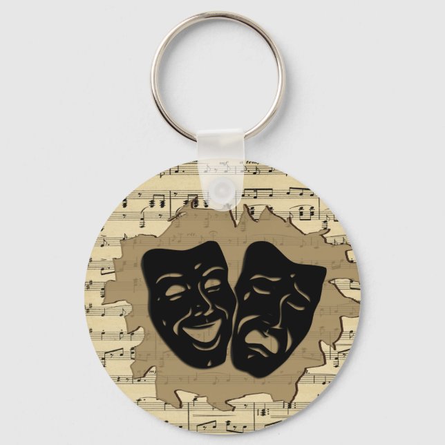 Máscaras de Teatro e Chaveiro de Música Antiquada (Frente)