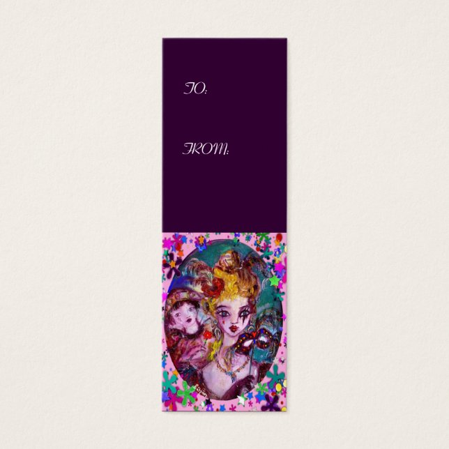 MÁSCARAS E CONFETTI DE MASCARADA namorados, roxo (Frente)