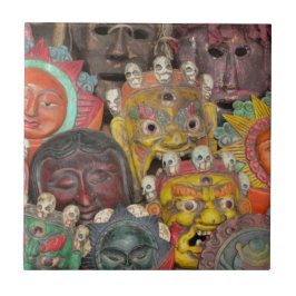Máscaras em Boudhanath, Azulejo de Katmandu