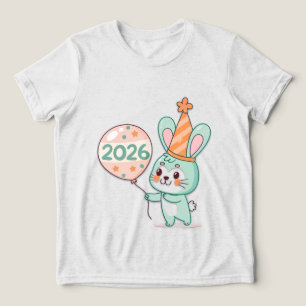 Mascote Coelho Chibi Kawaii Segurando Balões de 20