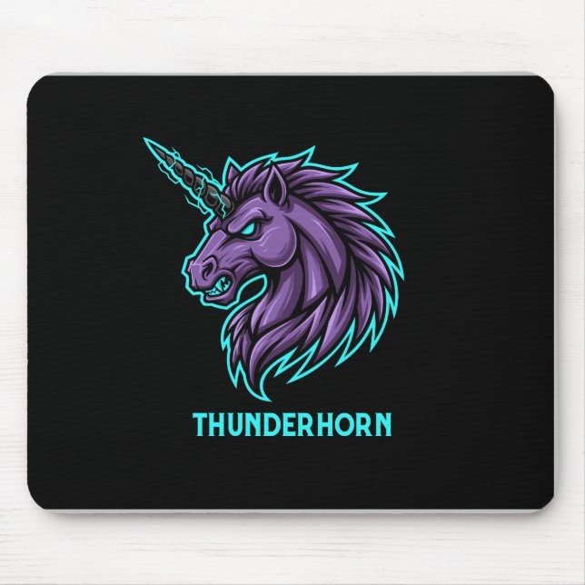 Mascote da Thunderhorn Esports | Mouse Pad de Jogo (Frente)