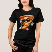 Mascote de Fatia de Pizza Legal com Óculos de Sol