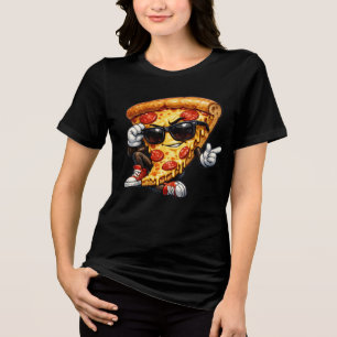 Mascote de Fatia de Pizza Legal com Óculos de Sol