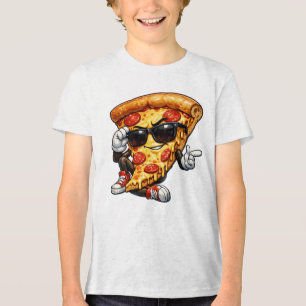 Mascote de Fatia de Pizza Legal com Óculos de Sol
