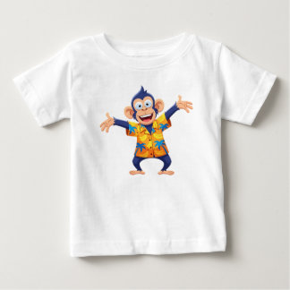 Mascote de Macaco em Camisa Tropical Havaiana