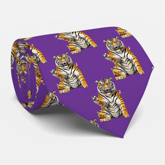 Mascote do Tiger Team  Gravata de futebol basquete (Rolled)