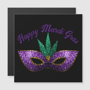 Mask Purple Green Sparkles Happy Mardi Gras