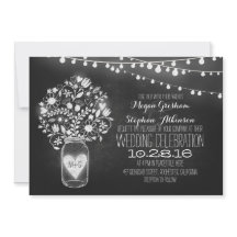 Mason jar chalkboard convites de casamento