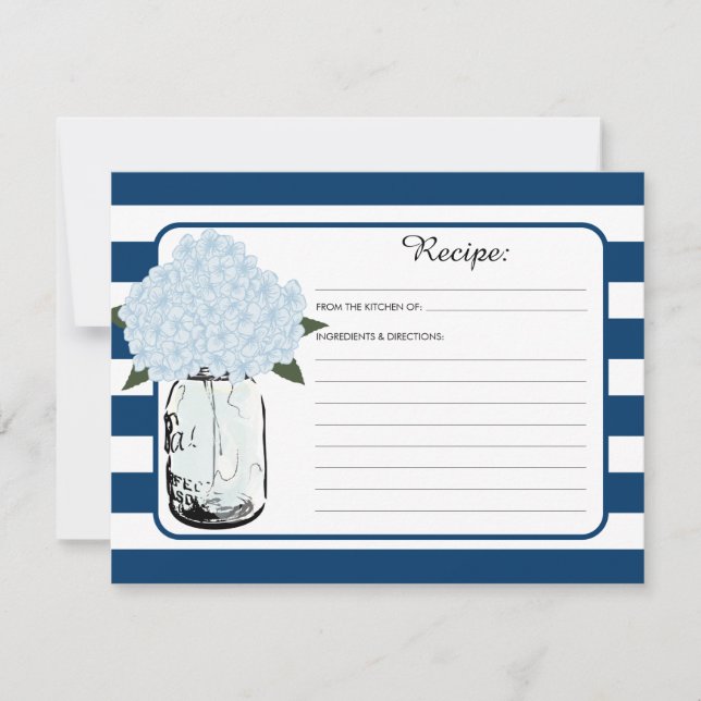 Mason Jar e Blue Hydrangea Bloom Receita (Frente)