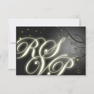 Mason Jar e Firefly RSVP - Branco preto