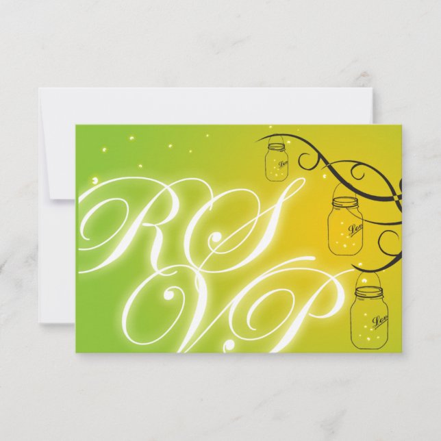 Mason Jar e Firefly RSVP - Laranja Verde (Frente)