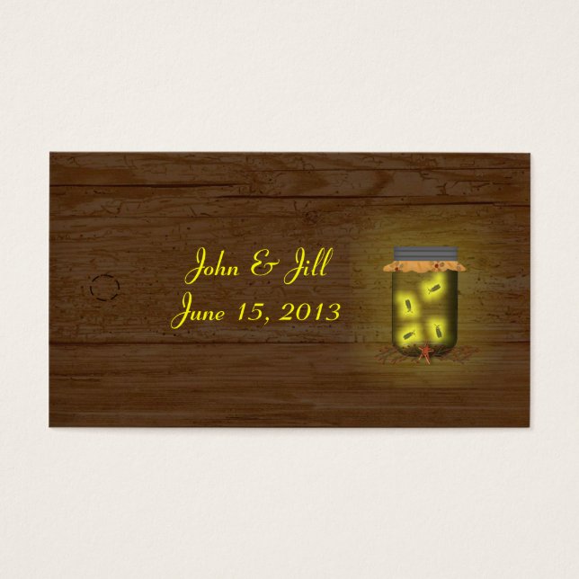 Mason Jar Of Fireflies Weding Hang Tag (Frente)