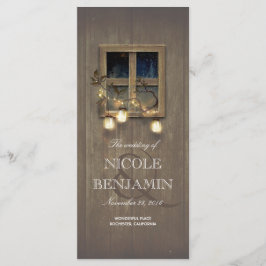 Mason Jar Rustic Lights Barn Programas de Casament