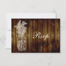 Mason Jar Stamp RSVP no Plank da Madeira Negra