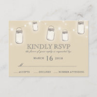 Mason Jar String Lights Blush Pink Weding RSVP