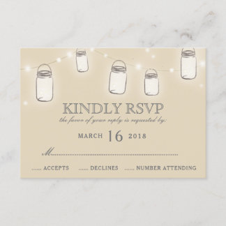 Mason Jar String Lights Blush Pink Weding RSVP