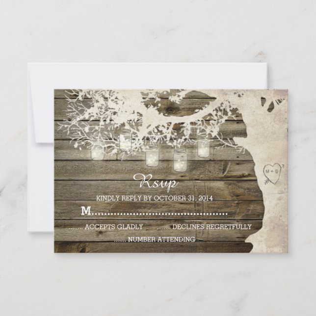 Mason Jar String Lights Tree Rusn Barn Wood RSVP (Frente)