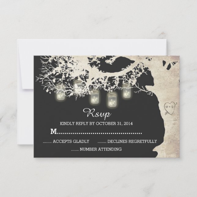 Mason Jar String Lights Tree Vintage Cinza RSVP (Frente)