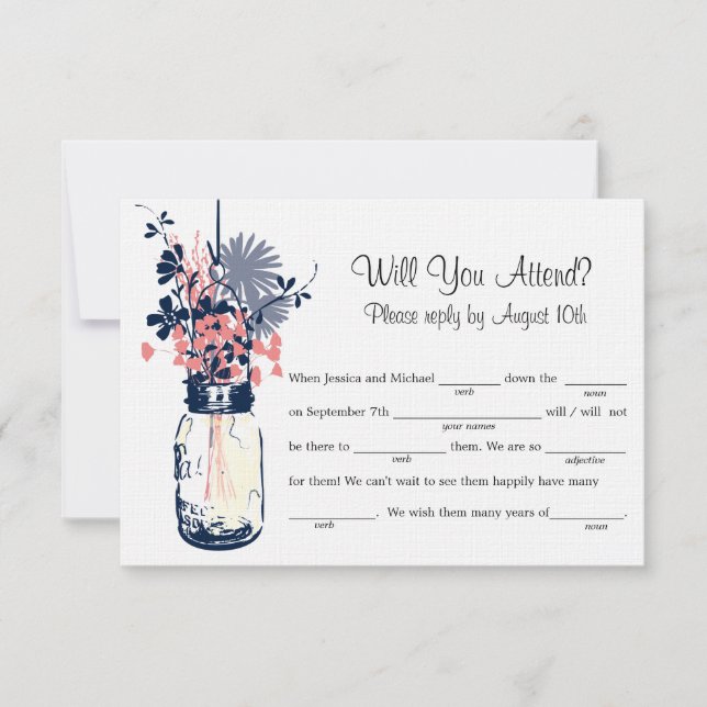 Mason Jar Wildflower LIB RSVP (Frente)