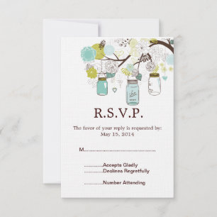 Mason Jars e Blue Green Flowers RSVP