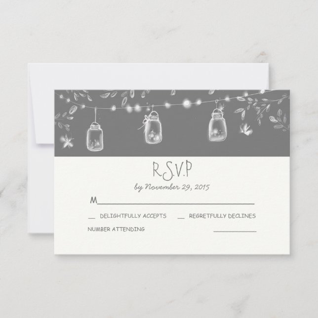 mason jars russa casamento RSVP (Frente)