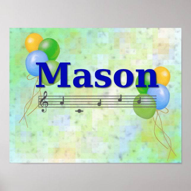 Mason Musical Name Nursery Room Poster (Frente)