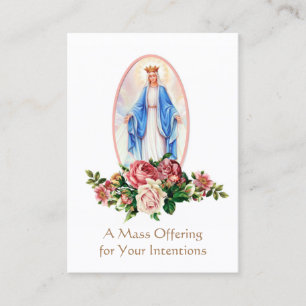 Massa Católica Oferecendo Virgem Maria Cartões S