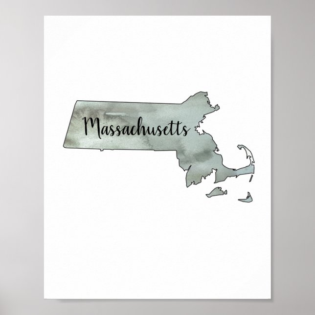 Massachusetts State Illustration Poster (Frente)