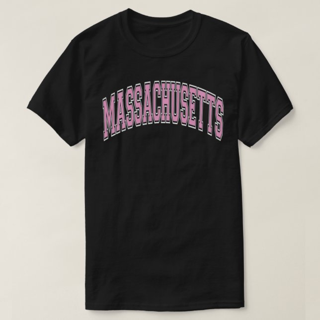 Massachusetts Varsity Style Pink Tet Pullover (Frente do Design)