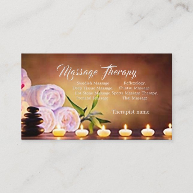 Massage Therapy/Candles Cartão de visita (Frente)