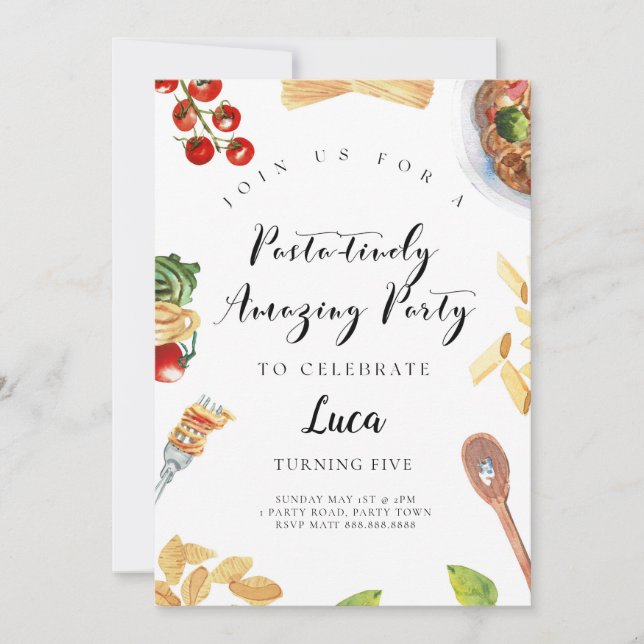 Massas alimentícias italianas Jantadas Convite de  (Frente)