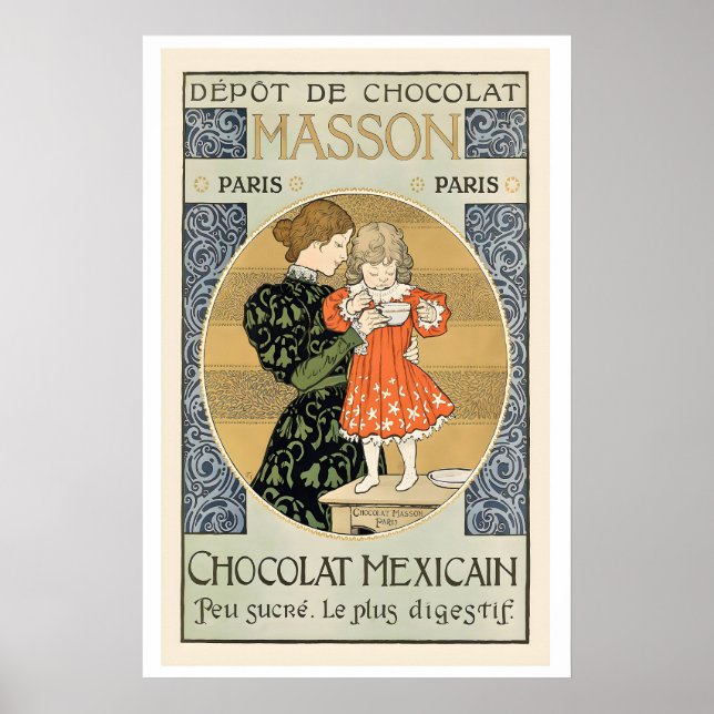 Masson Chocolat Mexicain Vintage Food&Drink Poster (Frente)