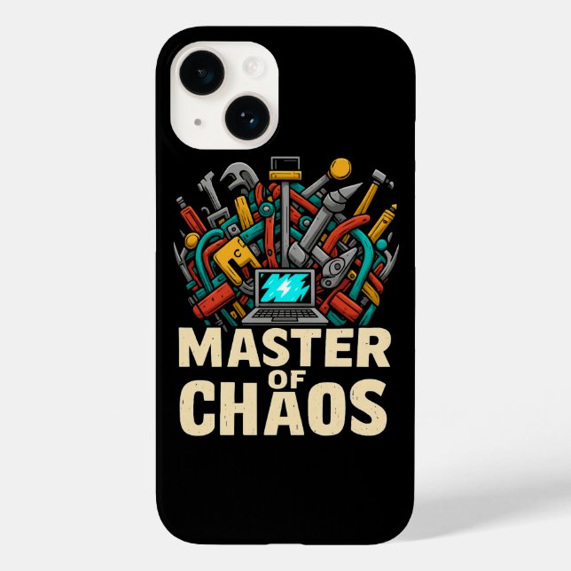 Master of Chaos – Bold Tool Art iPhone 14 Case (Verso)
