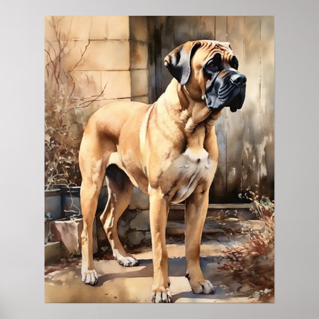 Mastiff Dog Art Impressão (Frente)