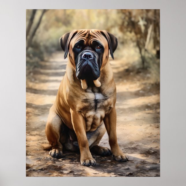 Mastiff Dog Art Impressão (Frente)