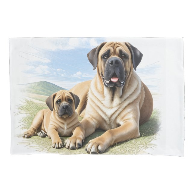 Mastiff englische Dogge mit Kind im Urlaub (Frente)