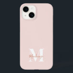 Mat. Monograma Inicial Rosa & Terracotta Moderno<br><div class="desc">Esta design de capa de telefone apresenta um simples design moderno em rosa e terracotta. Faça uma capa de telefone gentil com nome e inicial personalizados. Será um presente legal e único para alguém especial ou para você mesmo. Se quiser alterar as fontes ou a posição, clique no botão "Personalizar...</div>