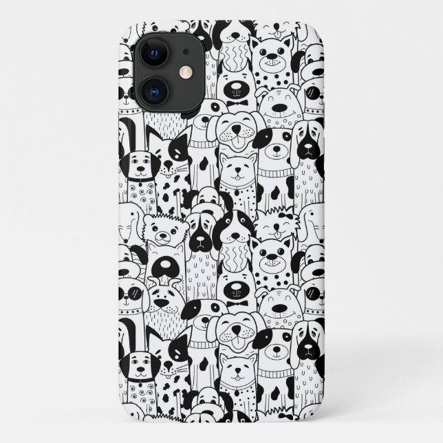 Mata de Cachorros Preta e Branca Capinha de Telefo (Verso)